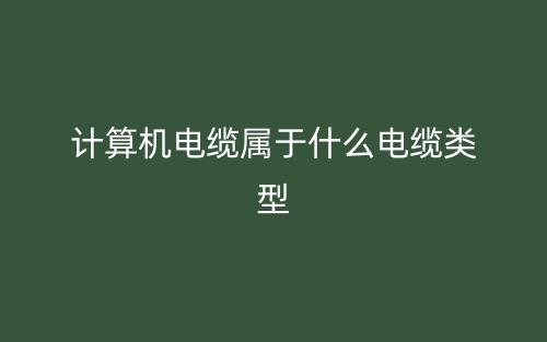 計(jì)算機(jī)電纜屬于什么電纜類型？(圖1)