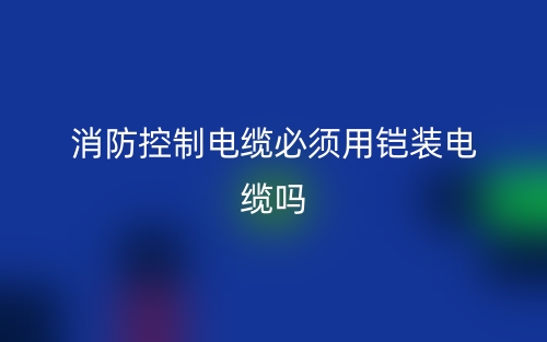 消防控制電纜必須用鎧裝電纜嗎？為什么？(圖1)