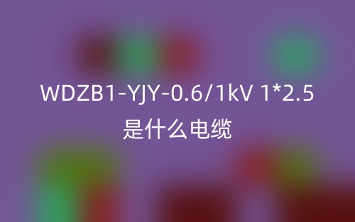 WDZB1-YJY-0.6/1kV 1*2.5是什么電纜？(圖1)
