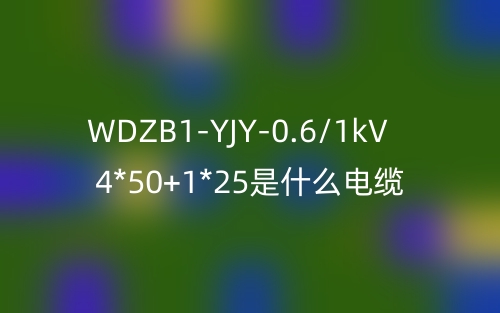 WDZB1-YJY-0.6/1kV 4*50+1*25是什么電纜？(圖1)