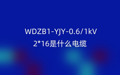 WDZB1-YJY-0.6/1kV 2*16是什么電纜？(圖1)