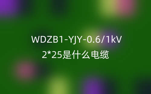 WDZB1-YJY-0.6/1kV 2*25是什么電纜？(圖1)