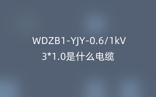 WDZB1-YJY-0.6/1kV 3*1.0是什么電纜？(圖1)