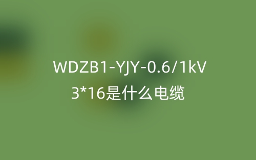 WDZB1-YJY-0.6/1kV 3*16是什么電纜？(圖1)