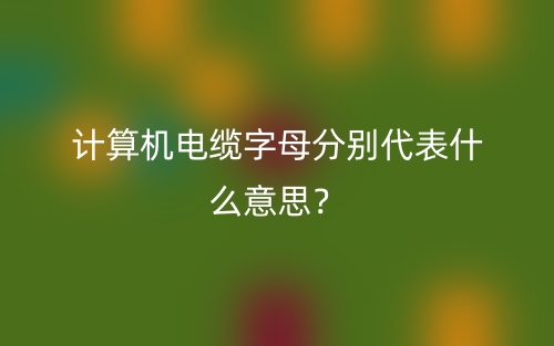 計(jì)算機(jī)電纜字母分別代表什么意思？(圖1)
