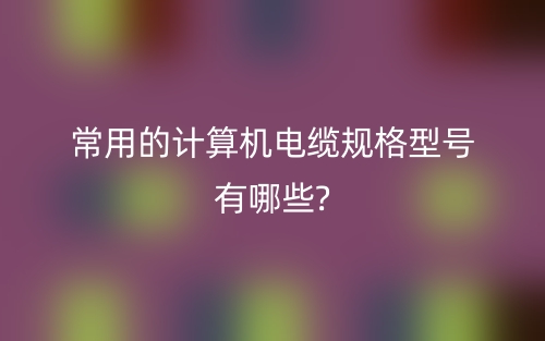 常用的計(jì)算機(jī)電纜規(guī)格型號(hào)有哪些?(圖1)