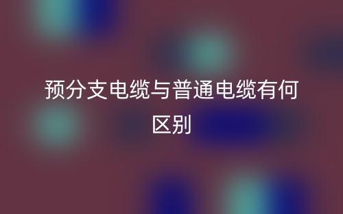 預分支電纜與普通電纜有何區(qū)別？(圖1)
