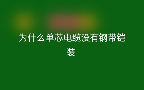 為什么單芯電纜沒有鋼帶鎧裝？(圖1)