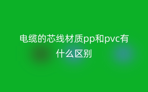 電纜的芯線材質(zhì)pp和pvc有什么區(qū)別？(圖1)