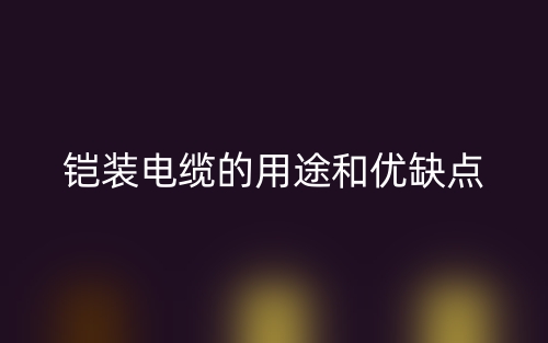 鎧裝電纜的用途和優(yōu)缺點(圖1)