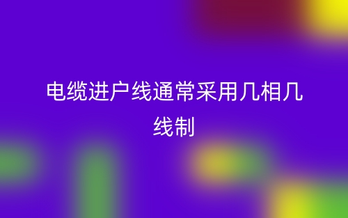 電纜進戶線通常采用幾相幾線制？(圖1)