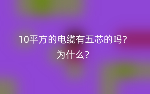 10平方的電纜有五芯的嗎？為什么？(圖1)