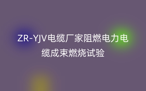 ZR-YJV電纜廠家阻燃電力電纜成束燃燒試驗(yàn)(圖1)