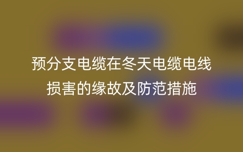 預(yù)分支電纜在冬天電纜電線損害的緣故及防范措施(圖1)