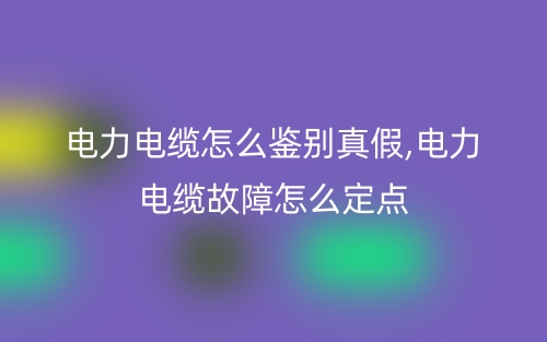 電力電纜怎么鑒別真假,電力電纜故障怎么定點(diǎn)(圖1)