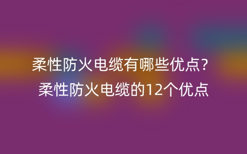柔性防火電纜有哪些優(yōu)點(diǎn)？柔性防火電纜的12個優(yōu)點(diǎn)(圖1)