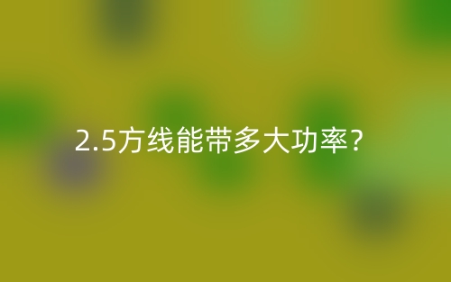 2.5方線能帶多大功率？(圖1)