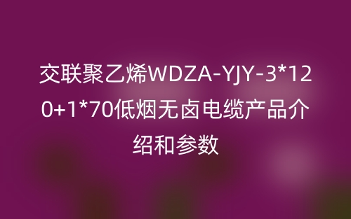 交聯(lián)聚乙烯WDZA-YJY-3*120+1*70低煙無鹵電纜產(chǎn)品介紹和參數(shù)(圖1)