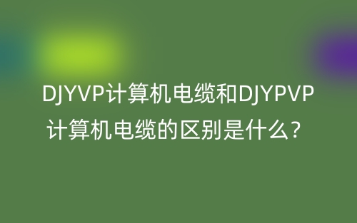 DJYVP計算機電纜和DJYPVP計算機電纜的區(qū)別是什么？(圖1)