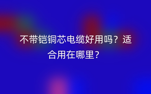 不帶鎧銅芯電纜好用嗎？適合用在哪里？(圖1)