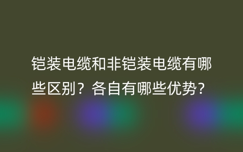 鎧裝電纜和非鎧裝電纜有哪些區(qū)別？各自有哪些優(yōu)勢？(圖1)