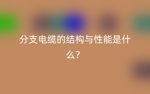分支電纜的結(jié)構(gòu)與性能是什么？(圖1)
