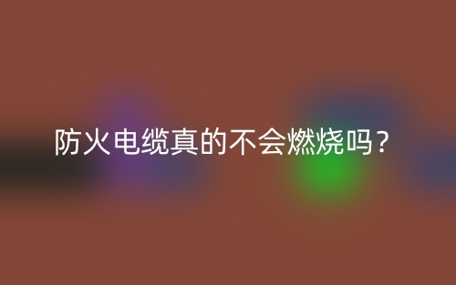 防火電纜真的不會燃燒嗎？(圖1)