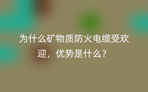 為什么礦物質防火電纜受歡迎，優(yōu)勢是什么？(圖1)