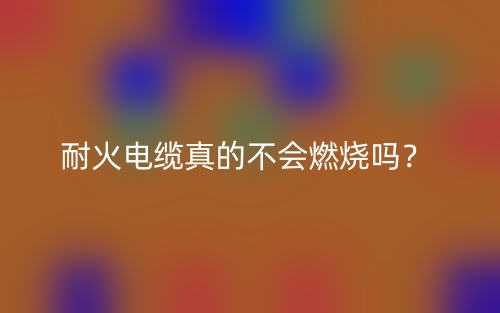 耐火電纜真的不會(huì)燃燒嗎？(圖1)