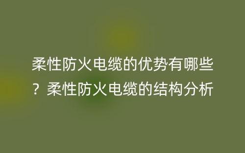 柔性防火電纜的優(yōu)勢有哪些？柔性防火電纜的結(jié)構(gòu)分析(圖1)