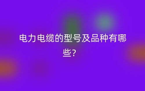 電力電纜的型號(hào)及品種有哪些？(圖1)