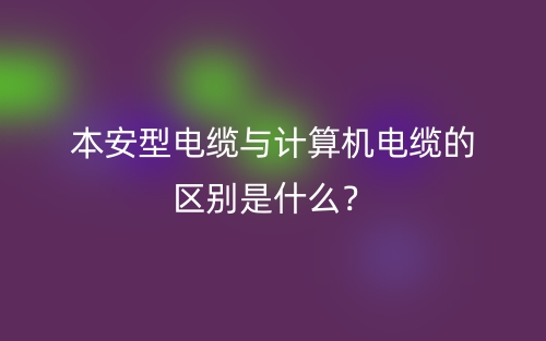 本安型電纜與計(jì)算機(jī)電纜的區(qū)別是什么？(圖1)