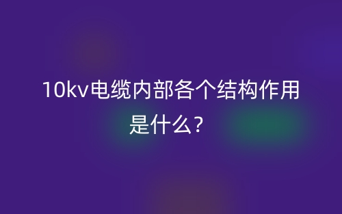 10kv電纜內(nèi)部各個(gè)結(jié)構(gòu)作用是什么？(圖1)