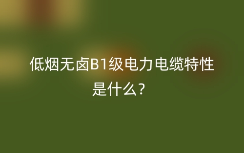 低煙無鹵B1級電力電纜特性是什么？(圖1)