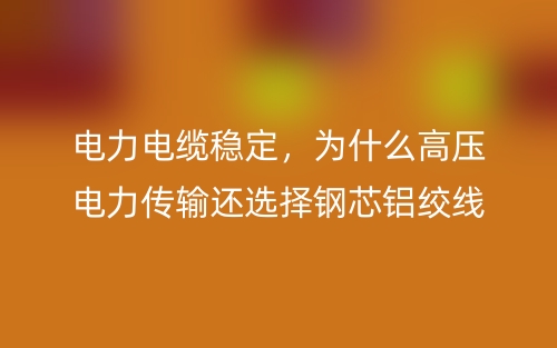 電力電纜穩(wěn)定，為什么高壓電力傳輸還選擇鋼芯鋁絞線？(圖1)