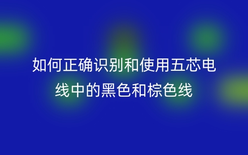 如何正確識別和使用五芯電線中的黑色和棕色線(圖1)