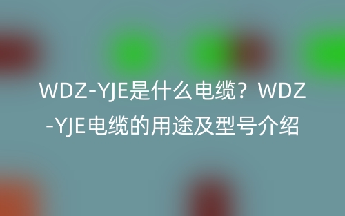 WDZ-YJE是什么電纜？WDZ-YJE電纜的用途及型號(hào)介紹！(圖1)