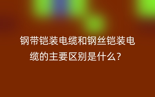 鋼帶鎧裝電纜和鋼絲鎧裝電纜的主要區(qū)別是什么？(圖1)