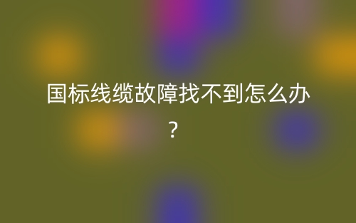國(guó)標(biāo)線纜故障找不到怎么辦？(圖1)
