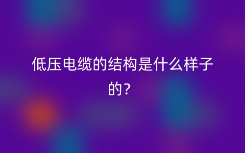 低壓電纜的結(jié)構(gòu)是什么樣子的？(圖1)