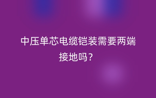中壓?jiǎn)涡倦娎|鎧裝需要兩端接地嗎？(圖1)