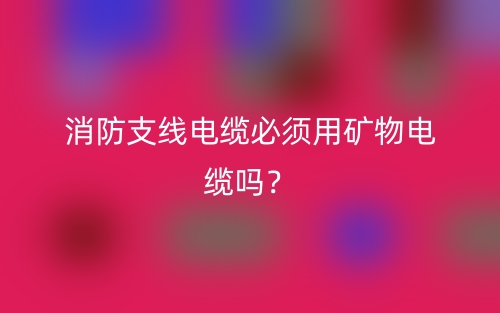 消防支線電纜必須用礦物電纜嗎？(圖1)